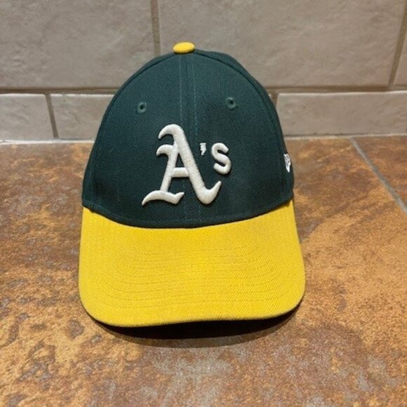 Youth Oakland A's New Era Cap Athletics Official MLB Yellow And Green - Picture 1 of 5